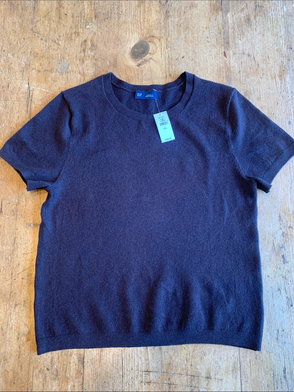 GAP Short Sleeve Crewneck Sweater in Brown